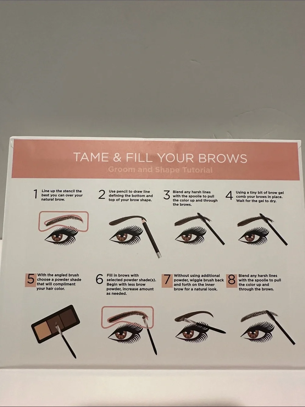 Giordano Tame & Fill 10 Piece Brow Kit w/Gel, Brow Powder, Brow Stencils, etc.